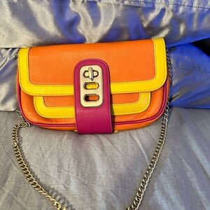 Cute tri colored clutch bag